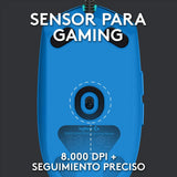 Mouse Lightsync Gaming Logitech G203 8000 DPI, 6 Botones, Azul - 910-005852 FullOffice.com 