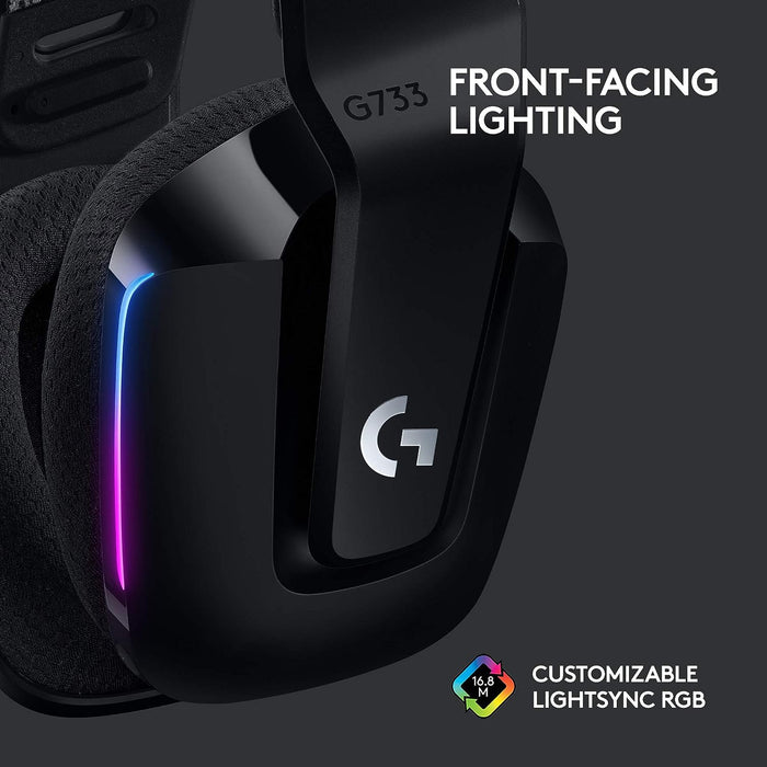 Audífonos Gamer Logitech G733, Lightspeed Gaming, Inalámbricos, RGB, Negro - 981-000863