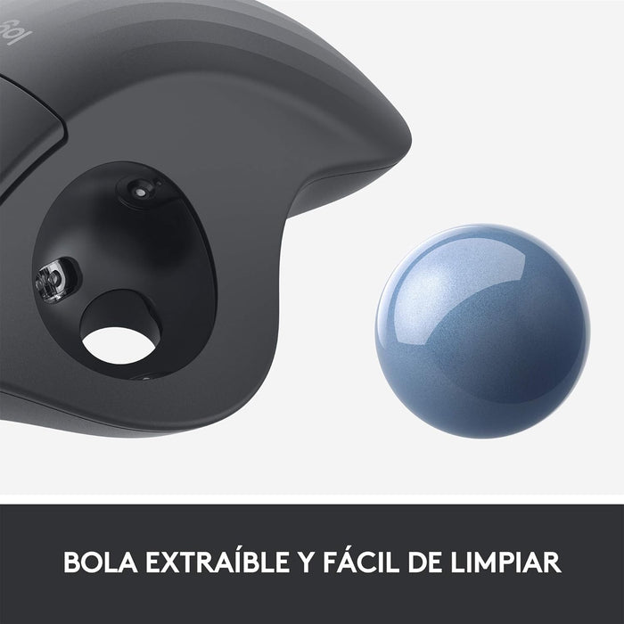Mouse Ergonómico Logitech Trackball, Inalámbrico, Ergo M575 Óptico 2000 DPI, Negro - 910-005869