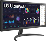 Monitor Ultrapanorámico LG 26'' Ultrawide, QHD, Resolución 2560 X 1080, Panel IPS - 26WQ500-B FullOffice.com 