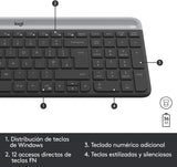 Kit de Teclado y Mouse Logitech MK470 Inalámbricos, Ultra Delgados, Grafito - 920-009266 FullOffice.com 