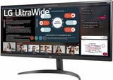 Monitor Ultrapanorámico LG LED 34", UltraWide Full HD, Ultra Wide, FreeSync, 75Hz, HDMI, Negro - 34WP500-B