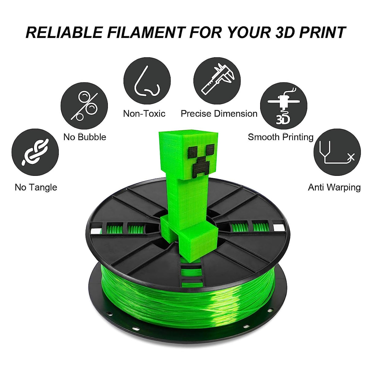 Filamento Creality Cr-Tpu 1.75Mm 1Kg Color Verde FullOffice.com