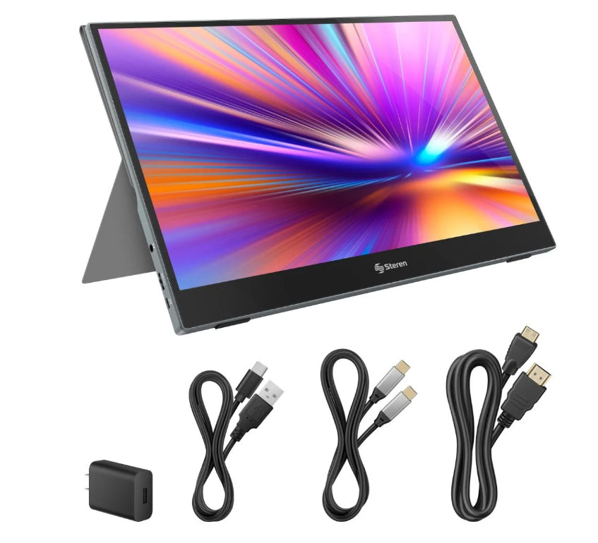 Steren DIS-116T pantalla para PC 39,6 cm (15.6") 1920 x 1080 Pixeles Full HD LCD Pantalla táctil Gri