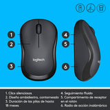 Mouse Inalámbrico Logitech Wireless M220 Silent, USB, 1000 DPI, Grafito - 910-006127 FullOffice.com 