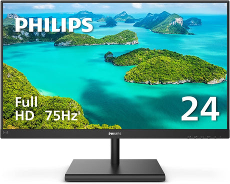 Monitor de 24'' PHILIPS LED, sin Marco, Resolución 1920 X 1080, Full HD IPS, 106% sRGB, 75Hz, FreeSync, VESA, Negro - 241E1S FullOffice.com 
