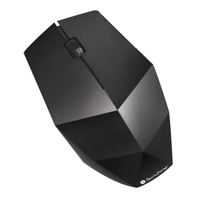 TechZone Prisma ratón Oficina Ambidiestro RF inalámbrico Óptico 1200 DPI, Negro