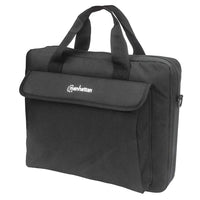 Manhattan Maletín para portátil London 14,1", tipo top loader, negro, ECONÓMICO, bolsillo para accesorios, correa de hombro desmontable, funda para portátil, garantía 3 años Laptop Monocromo 35,8 cm (14.1") Bandolera PVC, Poliéster, Polietileno