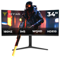 Yeyian Monitor Gamer Curvo Proact FV234 LED 34", 3440x1440 Ultra Wide Quad HD, G-Sync/FreeSync, 180Hz, HDMI/DisplayPort,