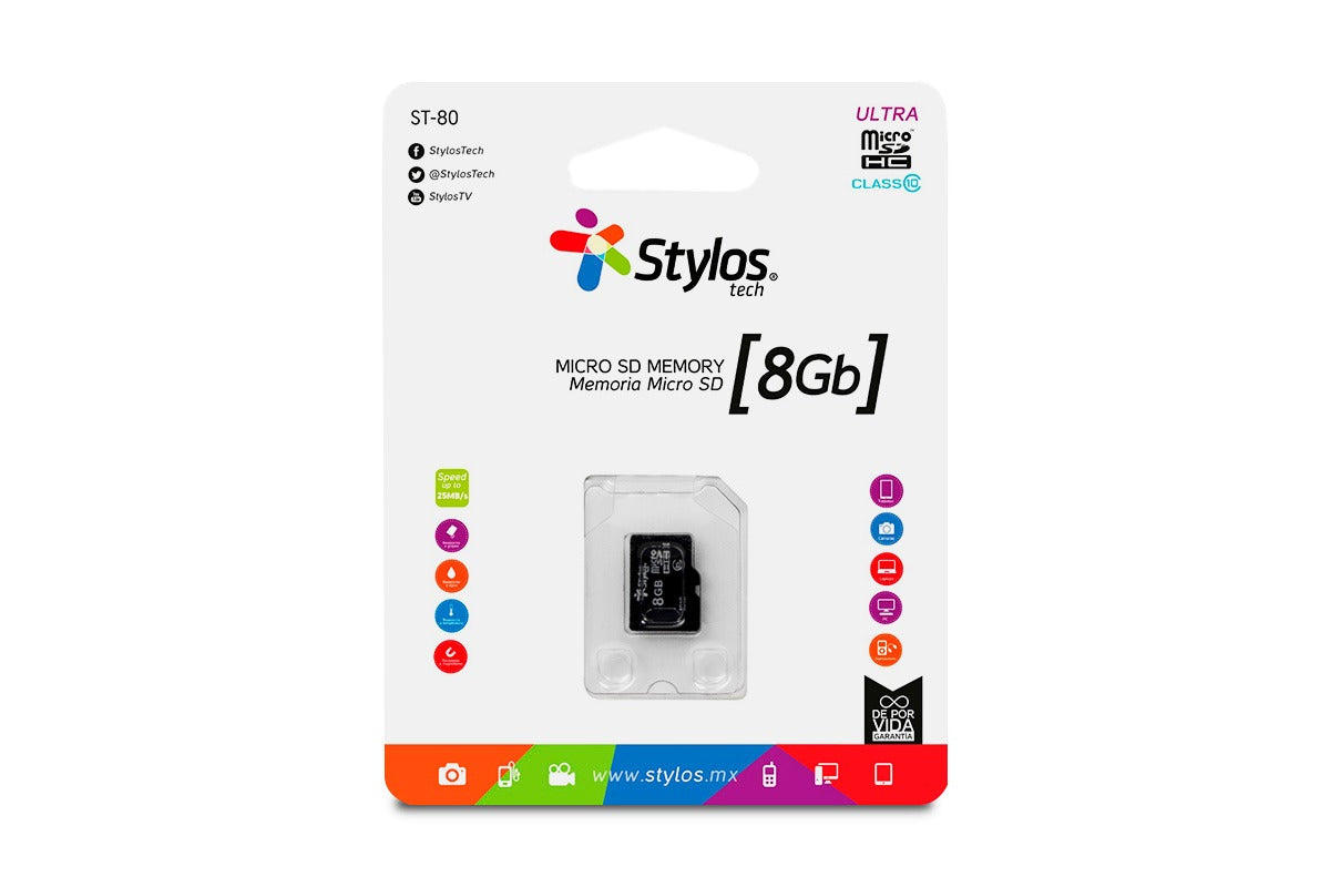 Stylos STMSDS1B memoria flash 8 GB MicroSDHC UHS-I Clase 10 | Memorias flash