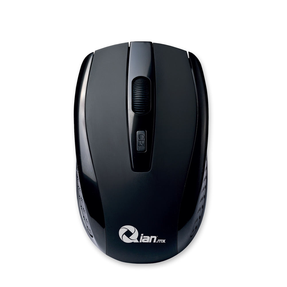 Qian QAMI18001 ratón Oficina Ambidiestro RF inalámbrico Óptico 1600 DPI, Negro