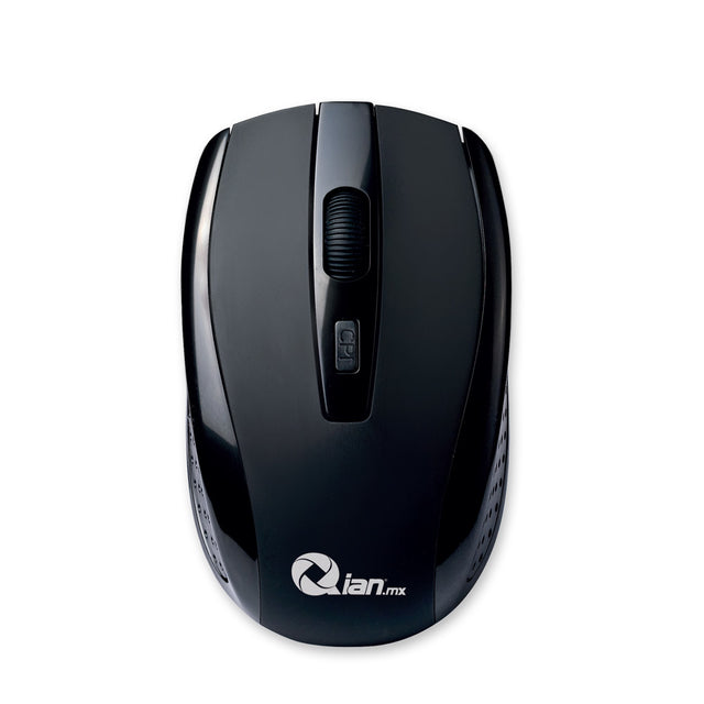 Qian QAMI18001 ratón Oficina Ambidiestro RF inalámbrico Óptico 1600 DPI, Negro