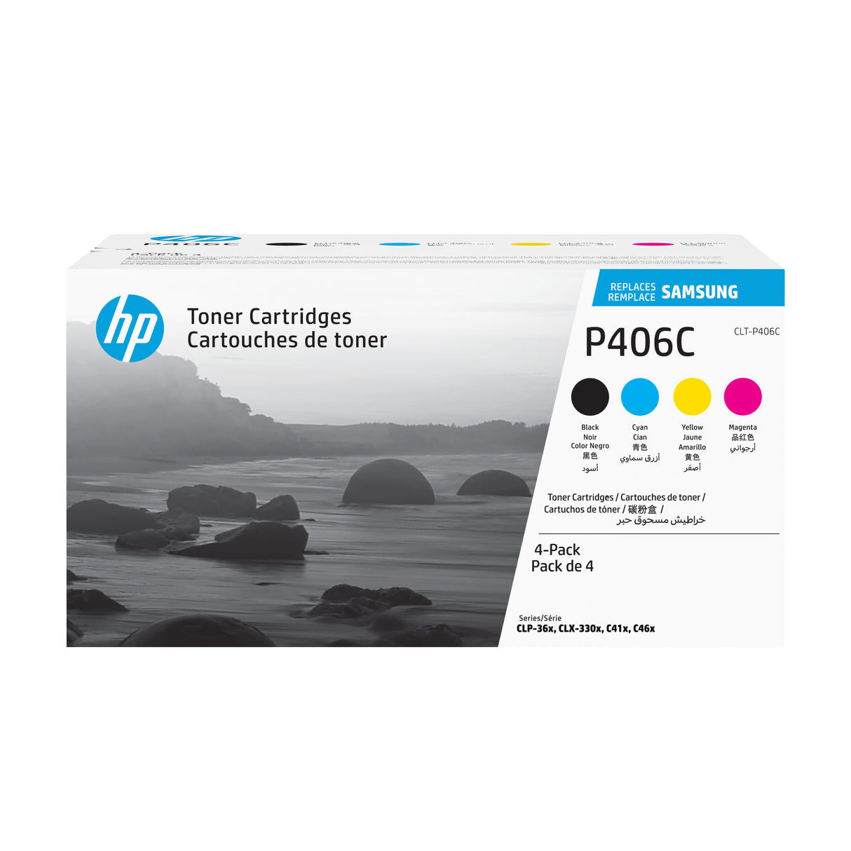 Samsung Pack de 4 cartuchos de tóner original HP CLT-P406C, cian/magenta/amarillo/negro, 1500 páginas, 1000 páginas, 4 pieza(s)