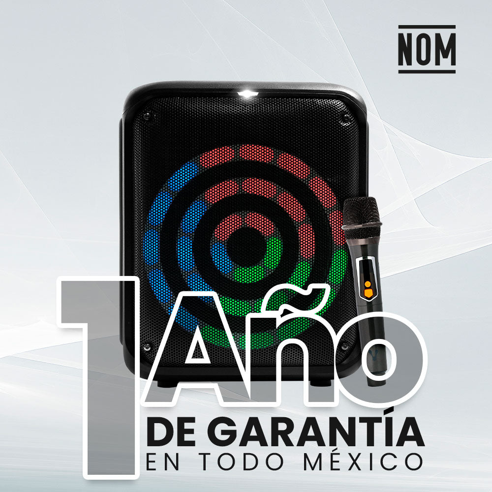 BAFLE VORAGO KSP-350 NEGRO 8" 30WATTS RMS TECNOLOGÍA DSP / USB / MSD/ 3.5MM /  RECARGABLE / TWS BT 5HRS CARGA USB TIPO C