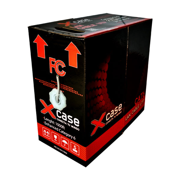 BOBINA XCASE CABLE 305 MTS UTP CAT 6,  GRIS  0.50 MM