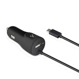 Cargador para Auto Vorago 1xUSB 2.0, Cable Micro USB 2.4A Negro
