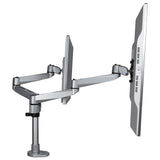 StarTech.com Brazo Articulado Prémium para Dos Monitores de hasta 27" (8Kg) - Soporte VESA de Altura Ajustable - Montaje Mordaza/Ojal en Escritorio - con Rotación, Inclinación y Giro - Plata Monitor Plata