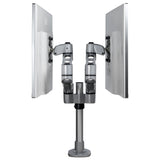 StarTech.com Brazo Articulado Prémium para Dos Monitores de hasta 27" (8Kg) - Soporte VESA de Altura Ajustable - Montaje Mordaza/Ojal en Escritorio - con Rotación, Inclinación y Giro - Plata Monitor Plata
