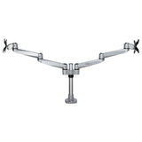 StarTech.com Brazo Articulado Prémium para Dos Monitores de hasta 27" (8Kg) - Soporte VESA de Altura Ajustable - Montaje Mordaza/Ojal en Escritorio - con Rotación, Inclinación y Giro - Plata Monitor Plata