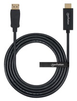 Manhattan Cable DisplayPort 1.1 a HDMI, 1080p@60 Hz, 1,8 m, macho a macho, DP con pestaña de bloqueo, negro, no bidireccional, garantía 3 años Cable Derecho Derecho Oro 1,8 m