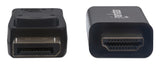 Manhattan Cable DisplayPort 1.1 a HDMI, 1080p@60 Hz, 1,8 m, macho a macho, DP con pestaña de bloqueo, negro, no bidireccional, garantía 3 años Cable Derecho Derecho Oro 1,8 m