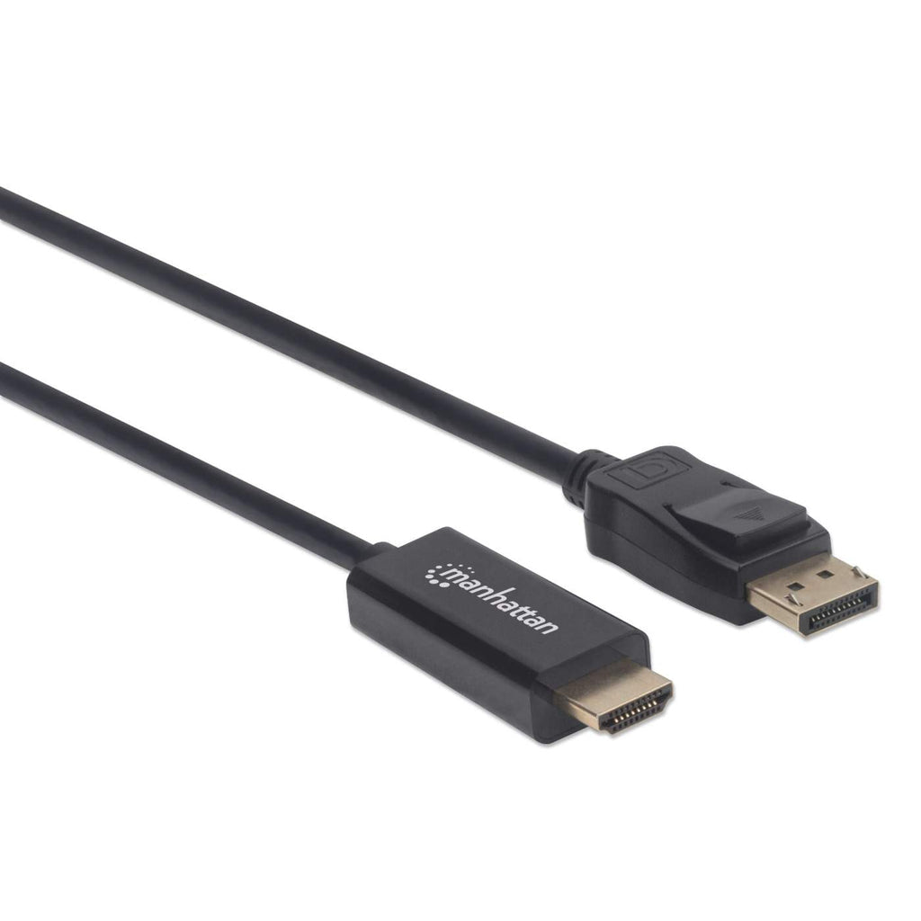Manhattan Cable DisplayPort 1.1 a HDMI, 1080p@60 Hz, 1 m, macho a macho, DP con pestaña de bloqueo, negro, no bidireccio