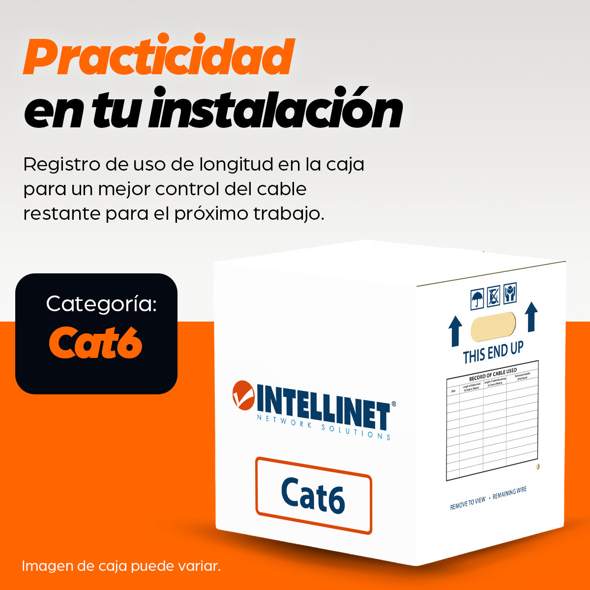 BOBINA INT CAT 6 CCA 305M SOLIDA GRIS (COBRE CON ALUMINIO)