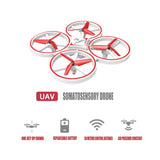DRONE SENSOR DE MANO 7391 ROJO, 4 EJES, 720P HD, 100M ALCANCE