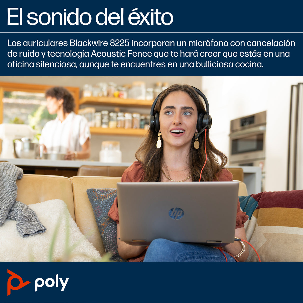 HP Poly Auriculares estéreo Poly Blackwire 8225 USB-C + Adaptador USB-C/A Auriculares Auriculares Diadema Oficina/Centro de llamadas Binaural