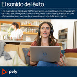 HP Poly Auriculares estéreo Poly Blackwire 8225 USB-C + Adaptador USB-C/A Auriculares Auriculares Diadema Oficina/Centro de llamadas Binaural