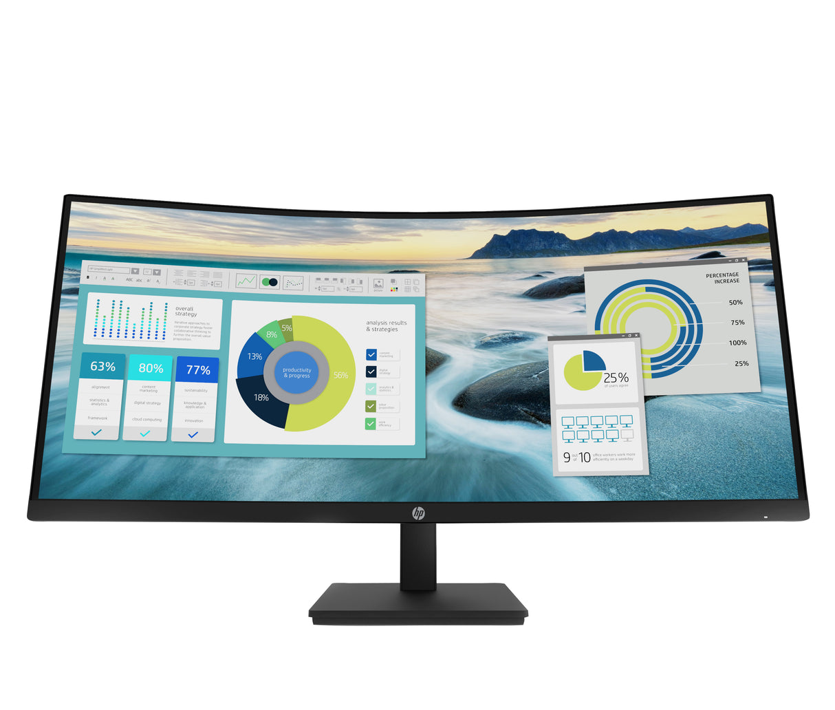 HP Monitor curvo P34hc G4 WQHD USB-C, 3440 x 1440 Pixeles, Wide Quad HD, LCD