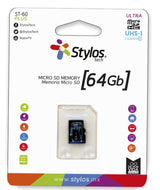 Memoria Stylos MicroSD 64GB UHS1 sin adaptador Negro