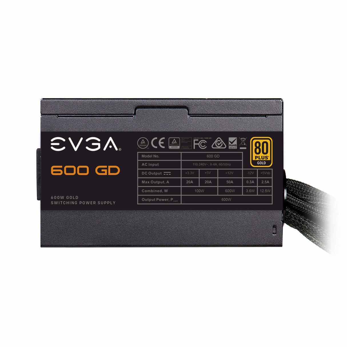 EVGA 600 GD unidad de fuente de alimentación 600 W 24-pin ATX ATX Negro
