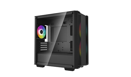 DeepCool CC360 ARGB carcasas ordenador ABS, Acero, Vidrio templado Mini Tower PC Negro