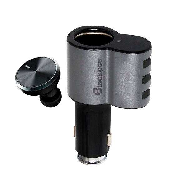 Cargador de Coche Negro con 3 Puertos USB y Manos Libres - EPI053BT-BL
