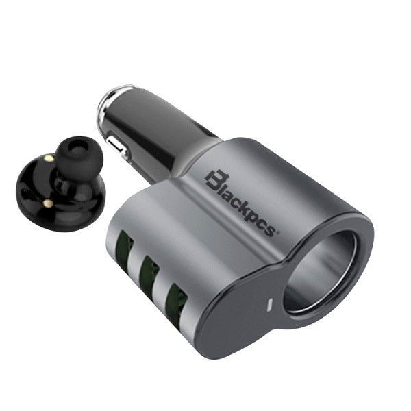 Cargador de Coche Negro con 3 Puertos USB y Manos Libres - EPI053BT-BL