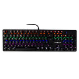 Teclado Mecánico Game Factor Rainbow, Switch Blue, USB, Negro KBG400-BL, Retroiluminación RGB, Anti-Ghosting, 104 Teclas