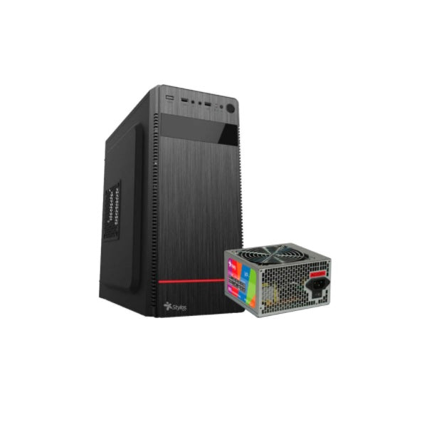 Gabinete Stylos CGAB2 Media Torre ATX, Fuente 500W, Color Negro, STPGAC4B