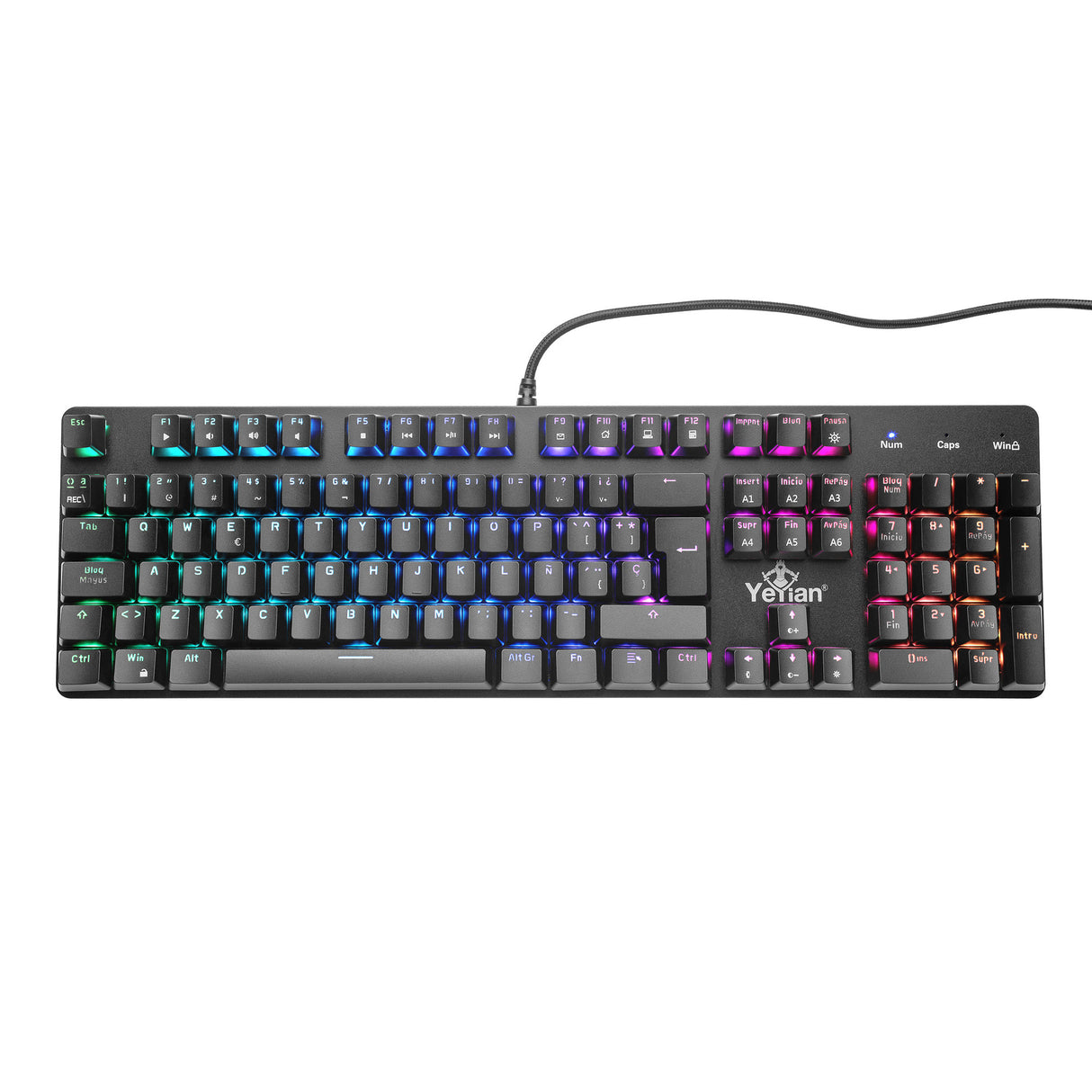 Teclado Gamer Yeyian Kusari Mecánico RGB, Switch Rojo, Retroiluminación, Anti-Ghosting, 104 Teclas