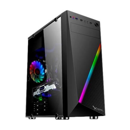 Gabinete Xzeal XZ100 ATX/Micro ATX/Mini ITX Negro RGB, Soporta GPU 320mm, Refrigeración líquida 240mm, 2xUSB 3.0