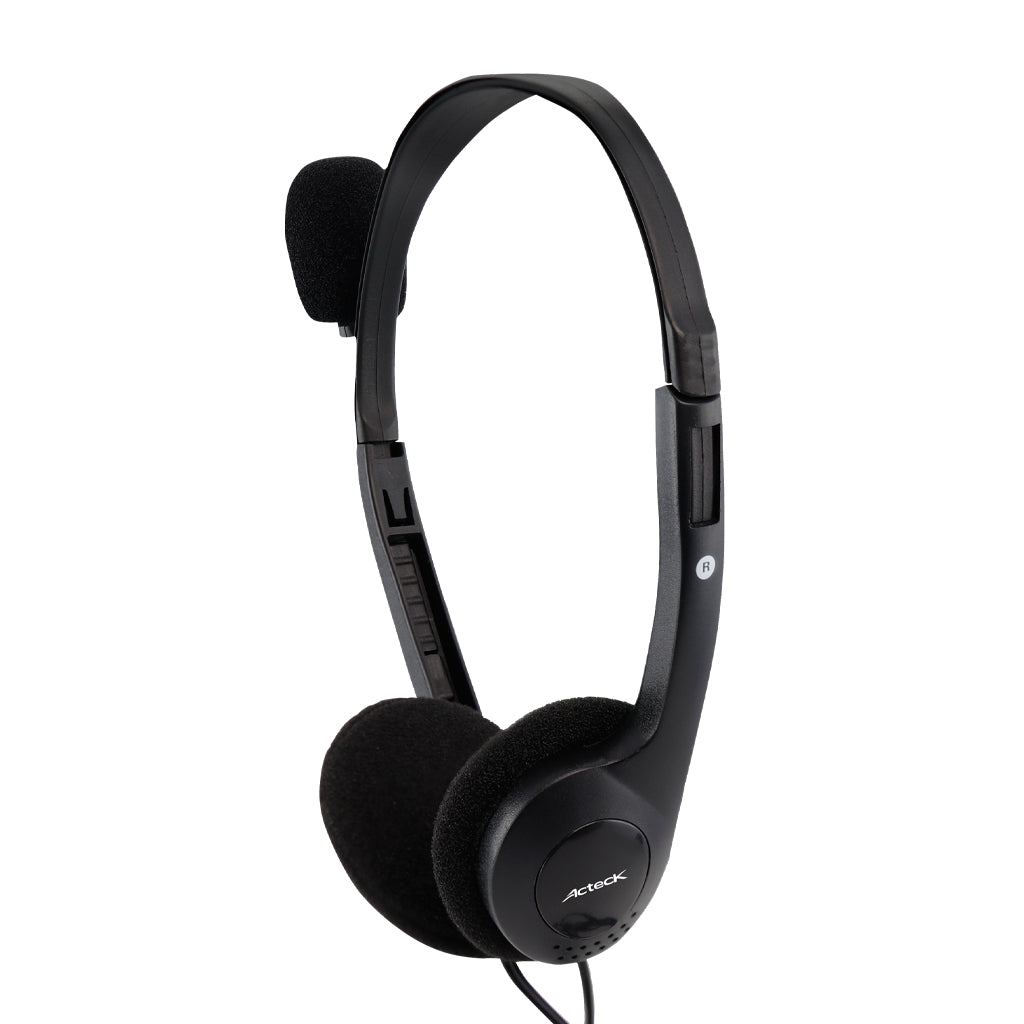 Diadema Acteck Basic Hi-Fi con Micrófono AM-370 Negro, Cable 1.5m, Conector 3.5mm, Acolchada