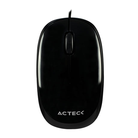 Mouse Alambrico Acteck USB Negro 1000 DPI 3 Botones Scroll Ergonómico
