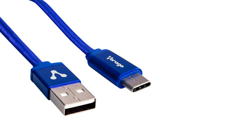CABLE VORAGO CAB-123 AZUL USB TIPO C 1 METRO CARGA RAPIDA