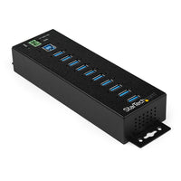 StarTech.com Hub Concentrador Ladrón USB de 10 Puertos con Adaptador de Corriente - con Protección contra Descargas de 3