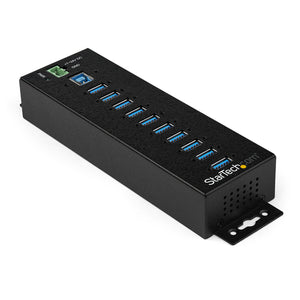 StarTech.com Hub Concentrador Ladrón USB de 10 Puertos con Adaptador de Corriente - con Protección contra Descargas de 3
