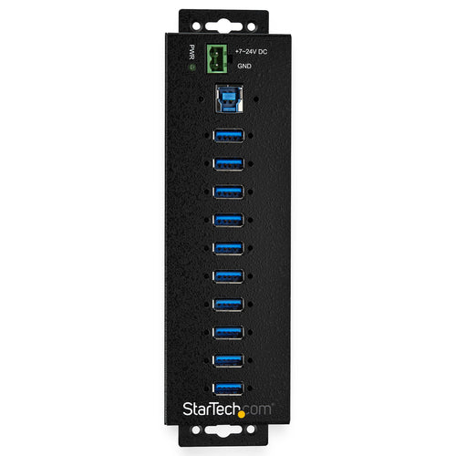 StarTech.com Hub Concentrador Ladrón USB de 10 Puertos con Adaptador de Corriente - con Protección contra Descargas de 3