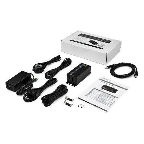 StarTech.com Hub Concentrador Ladrón USB de 7 Puertos con Adaptador de Corriente - con Protección ESD 350W - Hub Industr