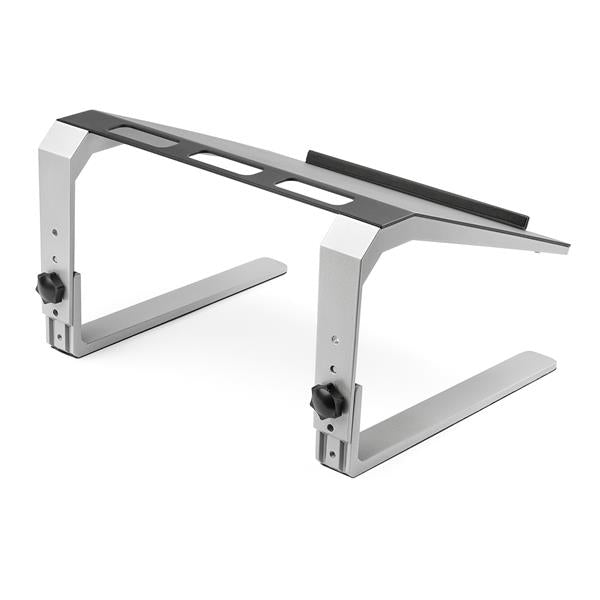 StarTech.com Base Soporte Ajustable para Ordenador Portátil - de Servicio Pesado - con 3 Posiciones de Ajuste de Altura Laptop Soporte para ordenador portátil Negro, Plata Aluminio, Acero 43,2 cm (17")