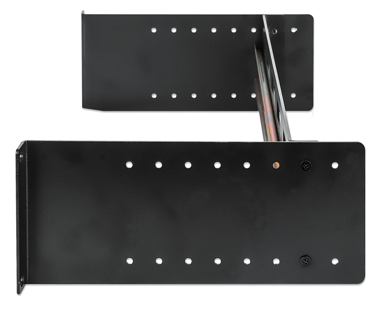 Intellinet Kit rail DIN réglable 19", 2U, pour équipements sur rail DIN chapeau, profondeur réglable 48–174 mm, aluminium, noir RAL 9005, garantie trois ans Rack Carril de rack Negro Aluminio 9 kg