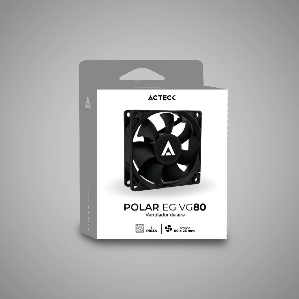 Acteck POLAR EG VG80 Gabinete de la computadora Ventilador 8 cm Negro 1 pieza(s), 1200 RPM